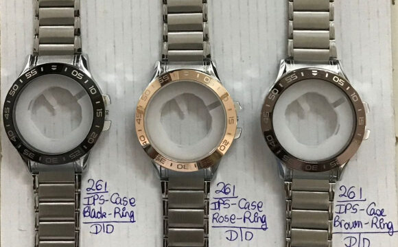 Golden Rectangular Gents Steel Wrist Watch Dial Case