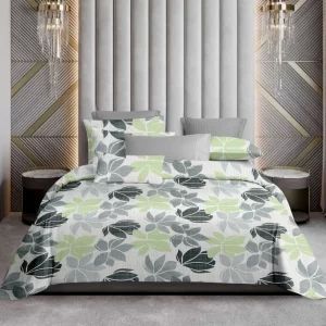Multicolor Sea Green Satin Weave Cotton Bedsheet